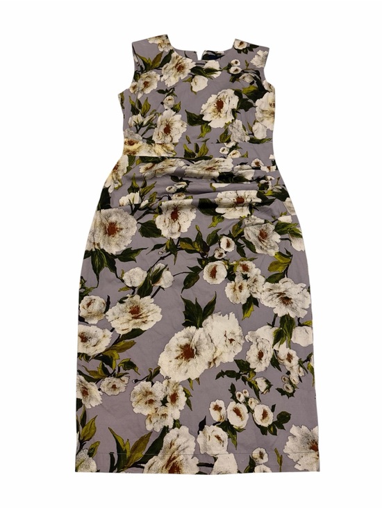 SAMANTHA SUNG Dresses & Skirts - SAMANTHA SUNG Lavender-Gray Floral Midi Sheath Dress, pre-owned